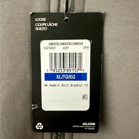 Brand New Under Armour Summit Knit Graphic Full Zip Sweatshirt. Gray Size XL. - Picture 7 of 7